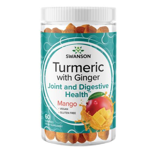 SWANSON Turmeric z Imbirem  mango 60 gumisiów